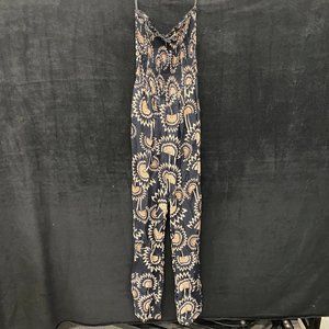 Staring at Stars- Women's Jumpsuit- Black w/ Abstract Floral Pattern- NTW- Sz XS